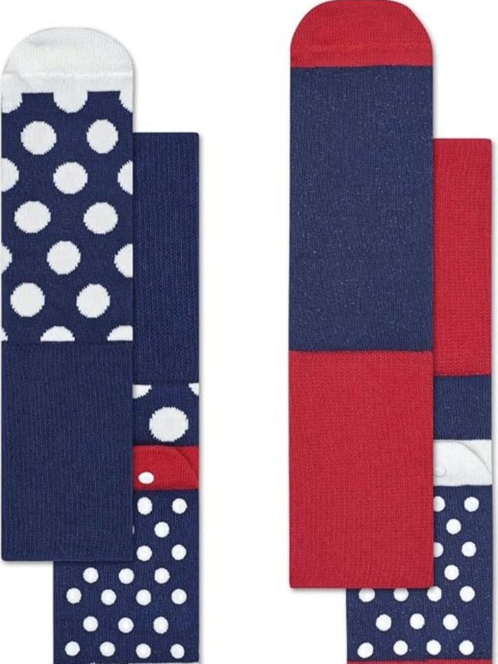 TWO SETS of Happy Socks 2-Pack Kids Big Dot Anti-Slip Socks, 6-12 Months
